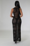 Sunscreen Smocked Knit Beach Maxi Dress OSM-4460