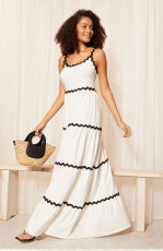 Line Patchwork Loose Sling Dress XHXF-407