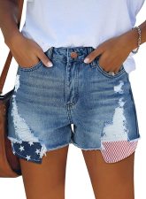 Casual Holes Denim Tassel Shorts XCFF-328