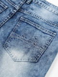 Men Fashion Denim Zipper Straight Jeans XCFF-8988