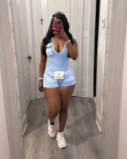 Casual V Neck Sleeveless Romper TR-1313