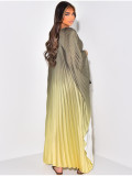 Gradient Color Press Pleated Maxi Dress LS-0408
