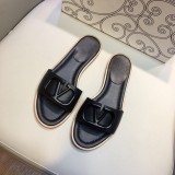 V Buckle Metal Open Toe Flat Sandals GDLW-615-10