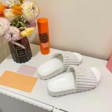 Embroidered Letter Open Toe Plush Slippers GDLW-606-5
