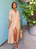 Fashion Split Loose Casual Shirt Dress SFY-489