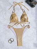 Leopard Color Block Bikinis Two Piece Swimsuit CASF-6641
