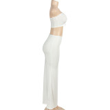 Solid Color Wrap Chest And Long Skirt Suit GAXB-A454ST