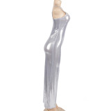 Solid Color Sling Slim Maxi Dress GAXB-A150DS