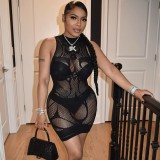 Lace Hollow Out Lingerie Mini Dress GAXB-A070DS