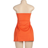 Sleeveless Tube Tops Solid Mini Dress GAXB-A176DS