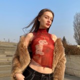 Sleeveless Print Slim Crop Top GAXB-W050TP