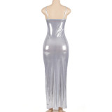 Solid Color Sling Slim Maxi Dress GAXB-A150DS