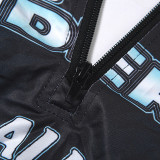 Sleeveless Letter Print Hollow Out Bodysuit GAXB-W057BS