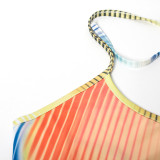 Fashion Print Halter Mini Dress GAXB-A034DS