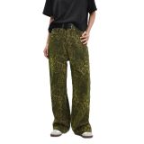 Leopard Print Straight Denim Jeans GKNF-TSSC-3269