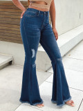 Fashion Washed Slim Flare Jeans GKNF-TSZ-8975