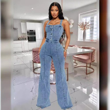 Casual Denim Sling Washed Jumpsuit GKNF-TSJ-3545