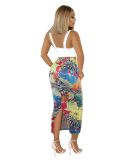 Fashion Print Tight Half Body Skirt MZ-2867