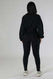 Hooded Loose Long Sleeve Top Skinny Pants Sport Set SFY-502