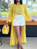 Fashion Loose Solid Color Sexy Long Dress GMLF-3283