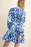 Sexy Print Long Sleeve Loose Mini Dress NY-10827