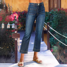 Casual Loose Nine-minute Pants Washed Jeans(Without Belt) GKNF-TSYJ-2045