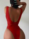 Mesh Patchwork Tie Up One-piece Swimsuit DYSC-DY0109141