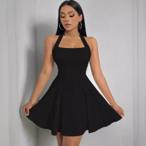 Sexy Halter Solid Color Mini Dress DYSC-DY23C611YYB122013