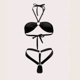 Sexy Solid Color Tie Up Swimsuit 2 Piece Set DYSC-DY23A894YYB091213