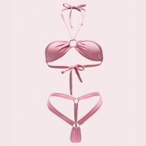 Sexy Solid Color Tie Up Swimsuit 2 Piece Set DYSC-DY23A894YYB091213