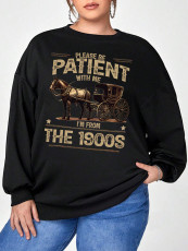 Plus Size Long Sleeve Print O Neck Sweatshirts FOSF-8391