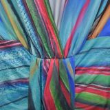 Fashion Pleated Color Block Plus Size Maxi Dress BY-6952