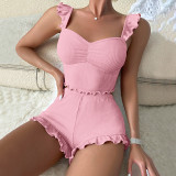 Sexy Fly Sleeve Camisole Shorts Pajama Set GLSY-ZT0011