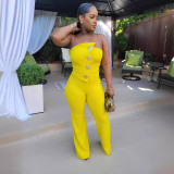 Solid Wrap Tops And Pants Loose 2 Piece Set NY-10838
