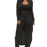 Solid Color Sexy Long Sleeve Three Piece Pants Set LSD-1311