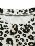 Leopard Print Short Sleeve Loose Shorts Set SFY-2579