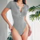 Short Sleeve Solid Color Bodysuit GZJF-ZJ1278