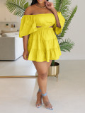 One Neck Short Sleeve Cake Dress AIL-279