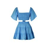 One Neck Short Sleeve Cake Dress AIL-279