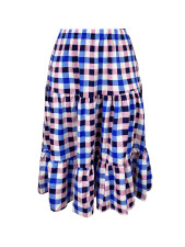 Plus Size Plaid Print Loose Half Body Skirt GAWE-6300