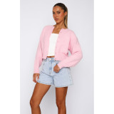 Casual Solid Color Cardigan Sweater Short Coat ASL-6750