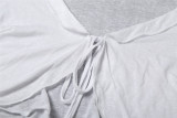 Sexy Tie Cardigan Solid Color Shorts Set XEF-51714