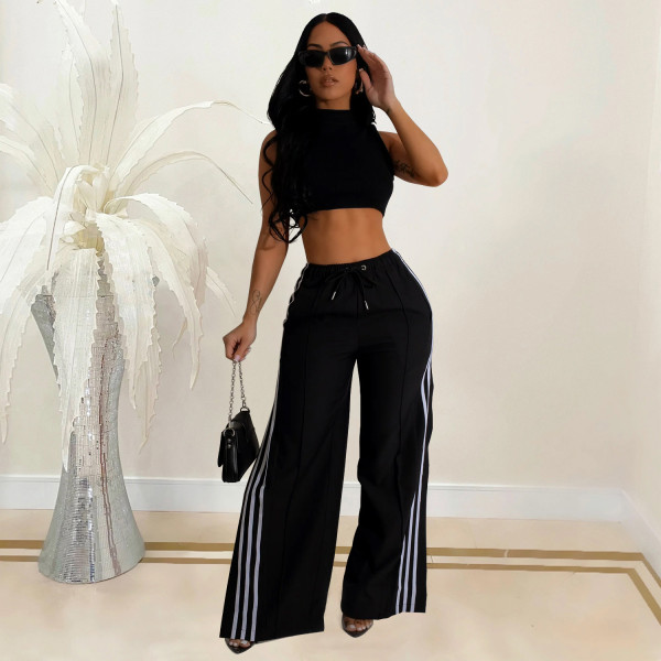 Stripe Patchwork Solid Sport Pants BY-6960