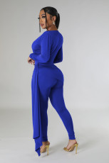 Solid Deep V Neck Tight Jumpsuit SFY-2782