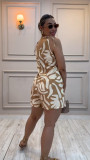 Print Tie Up Loose Romper NY-10869