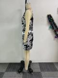 Print Tie Up Loose Romper NY-10869