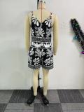 Print Tie Up Loose Romper NY-10869