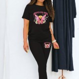 Summer Print Short Sleeve Pants 2 Piece Set ME-S55057