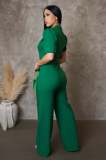 Short Sleeve Sport Solid Jumpsuit OSM-AJ4463
