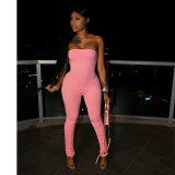 Solid Color Wrap Chest Pleated Jumpsuit GCNF-CN0137